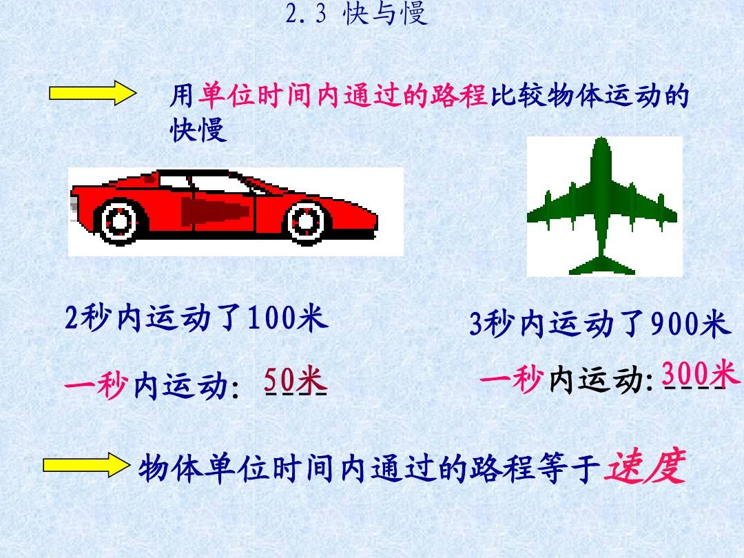 8年級物理八年級物理補充習題答案_運動快慢ppt_八年級物理運動的快慢筆記