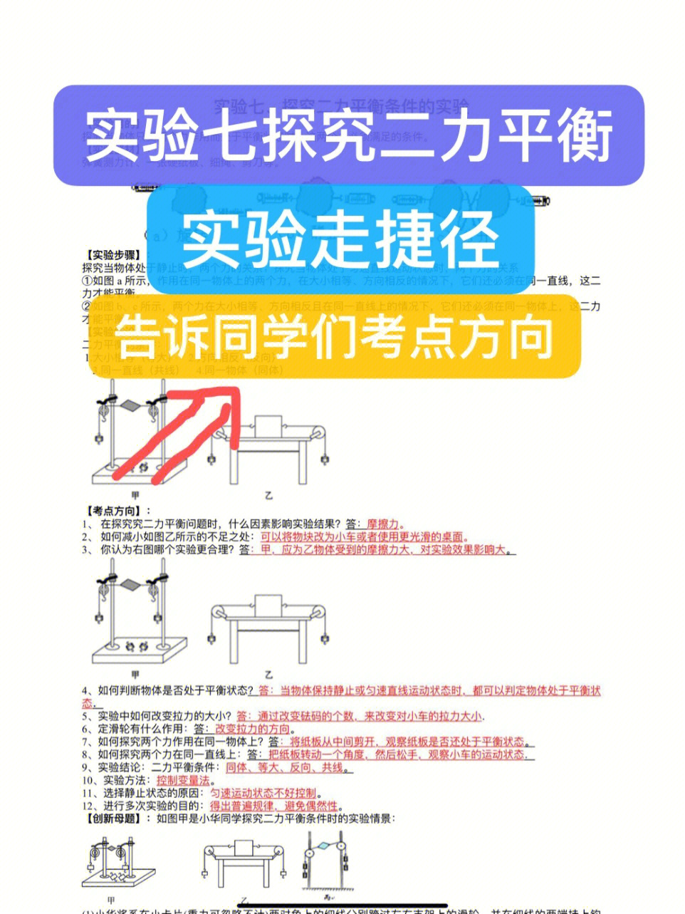 力平衡 方程_二力平衡條件的實(shí)驗(yàn)_力與物體的平衡