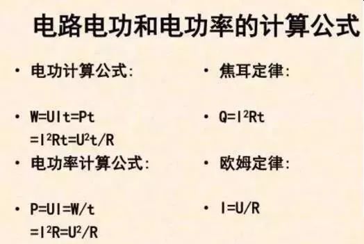 電功率公式及單位_電功率計(jì)算公式單位_電功率的計(jì)算公式