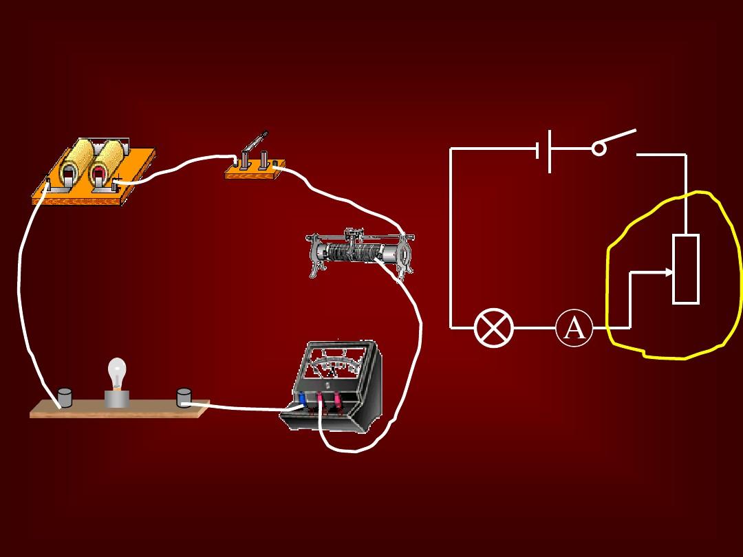 分析電路圖：燈泡與滑動變阻器串聯，測電壓電流