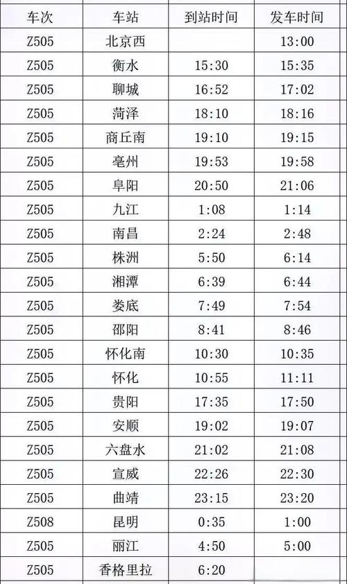 z107次列車途經站點