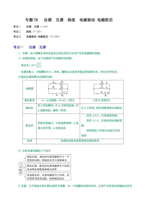 物理高中必修二2-4互感和自感 講義