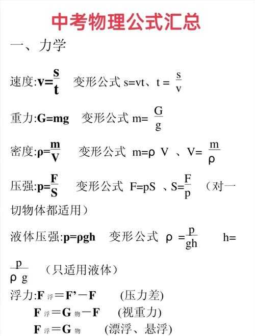 初中物理的單位換算