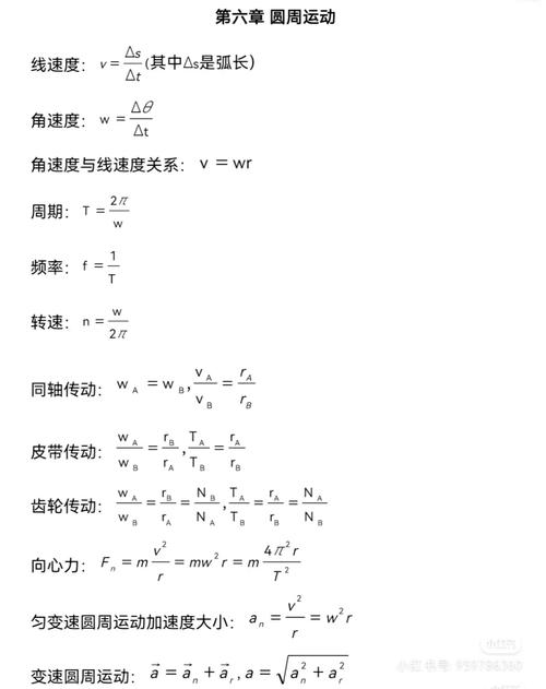 高中物理第一章公式