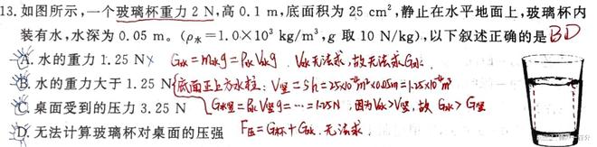 液體壓強初中物理
