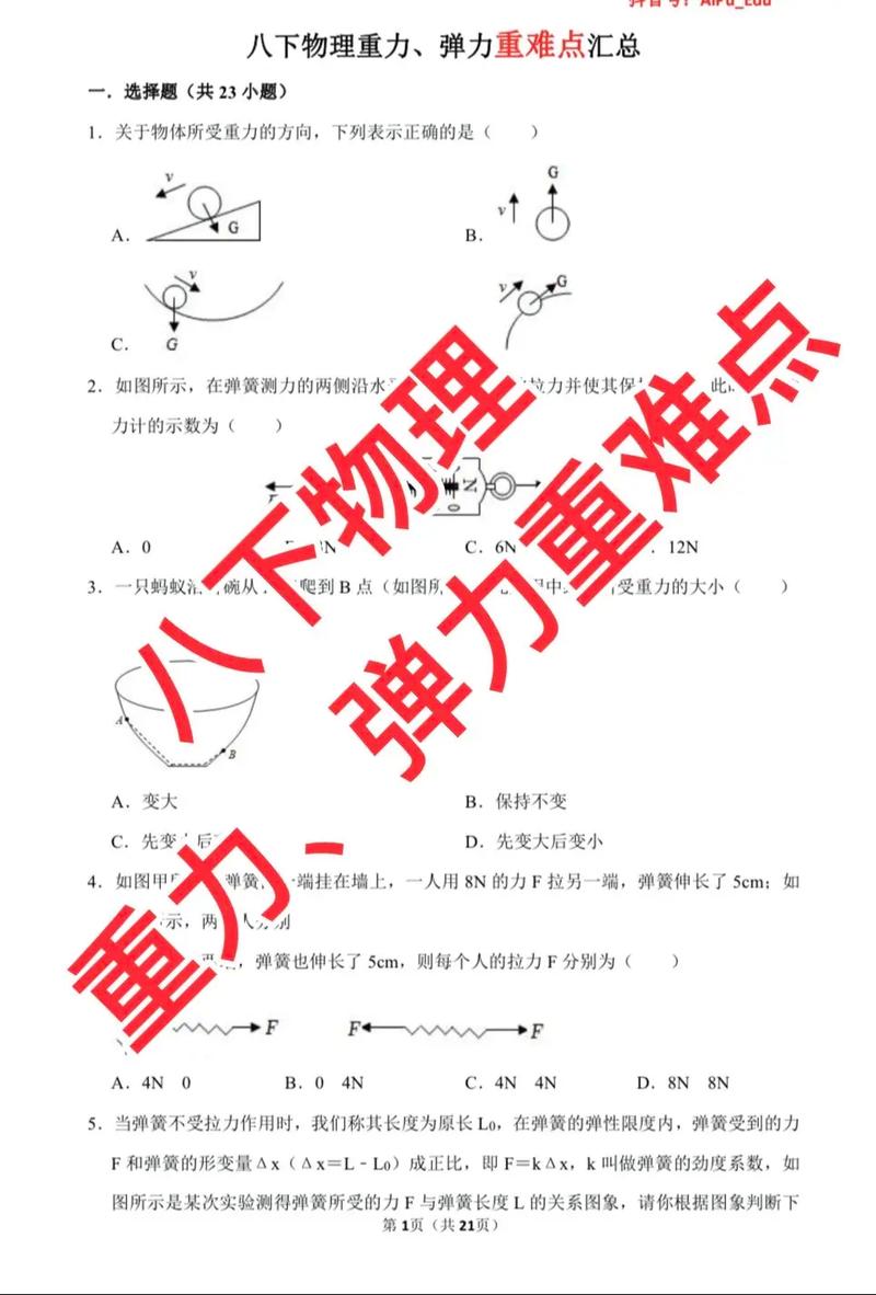 初中物理彈力演練