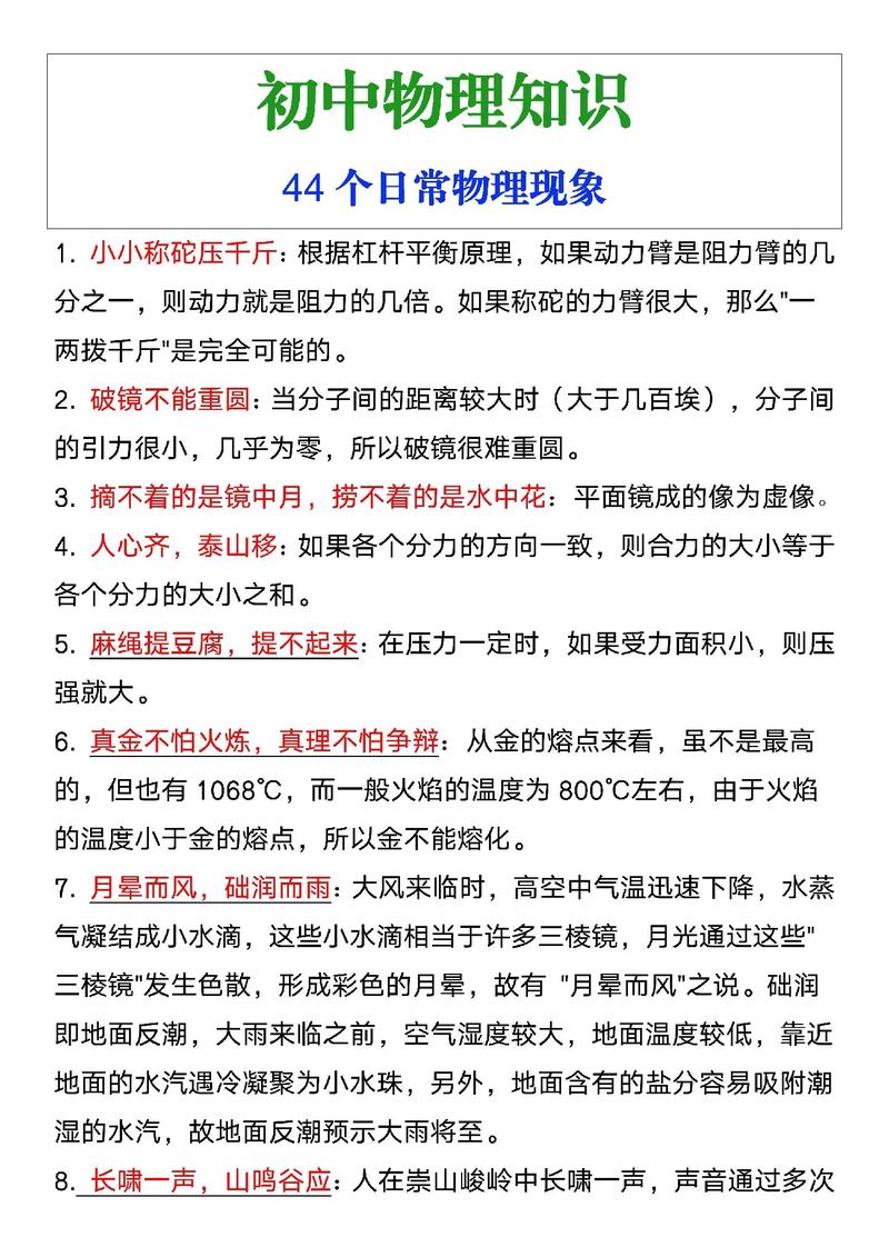初中物理難點是什么