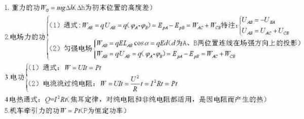 高中物理必考公式