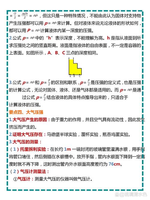 壓強的公式初中物理